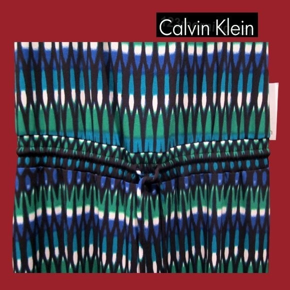 Calvin Klein NEW Bohemian Atlantis Geometric Tie Dye Drawstring Jumpsuit 14 - Picture 7 of 11